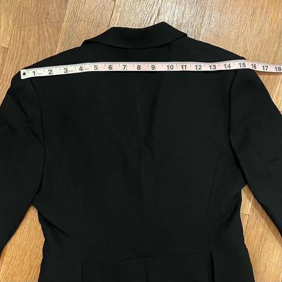 Vintage Black Structured Wool Rayon Blazer with Hand Stitching - XS/S - Picture 6 of 9